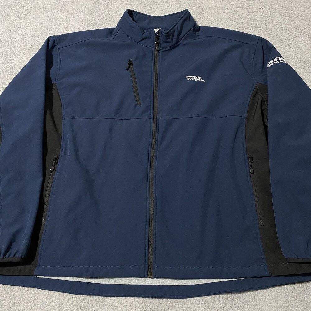 Pactiv Evergreen Jacket Men 5XL Blue Cirque Softshell Fleece Lined Zip Employee